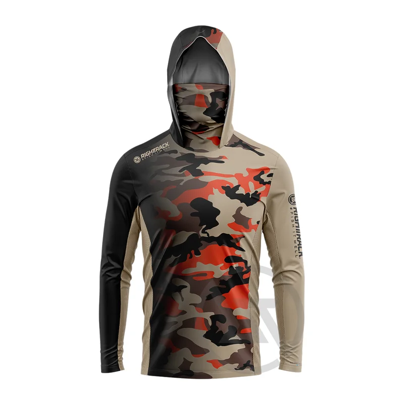 Outdoor Hunting Hoodie - RIGHTTRACK Masken-Hoodies Angelbekleidung UPF50 UV-Camo Jagd