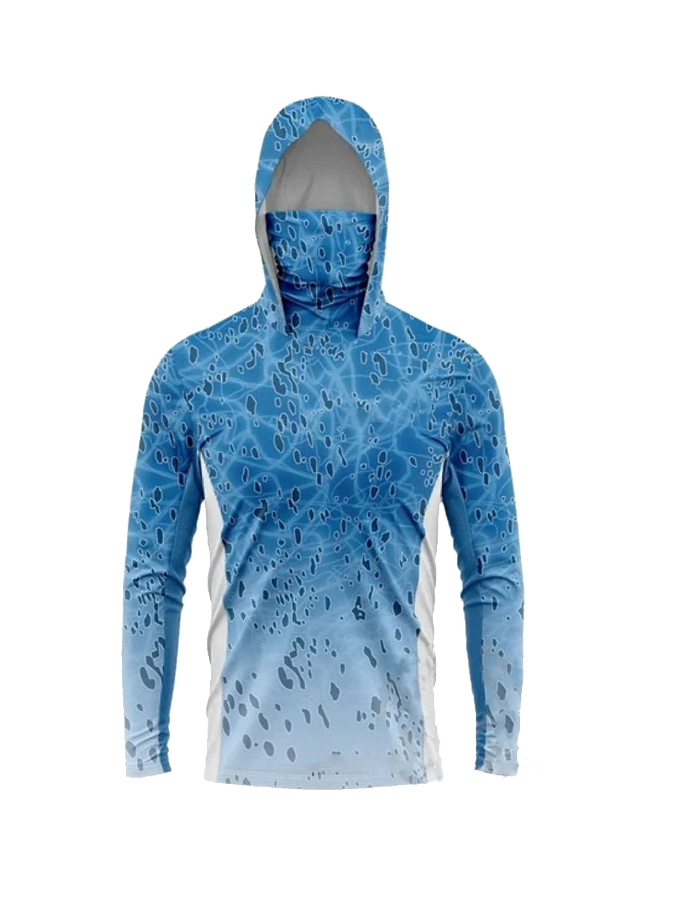 Hunting Outdoor Shirts - Herren Langarm-Anglerhoodie mit Maske, UV-Schutzkleidung, Fischerei-Shirt,