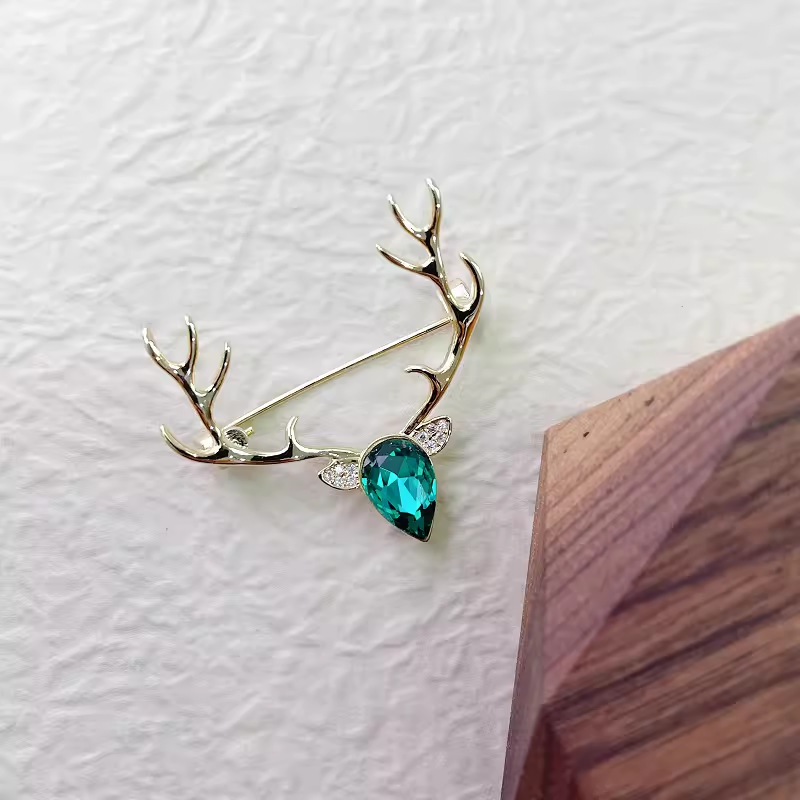 Elk Bugle Call - Nette Kristall Elch Horn Broschen Für