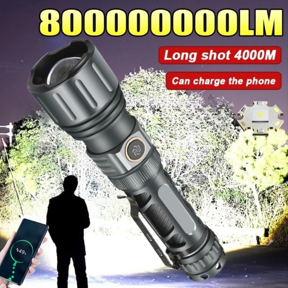 Tactical Flashlight Rechargeable - Superhelle Taschenlampe Tragbare Wiederaufladbare LED-Lampe Taktische