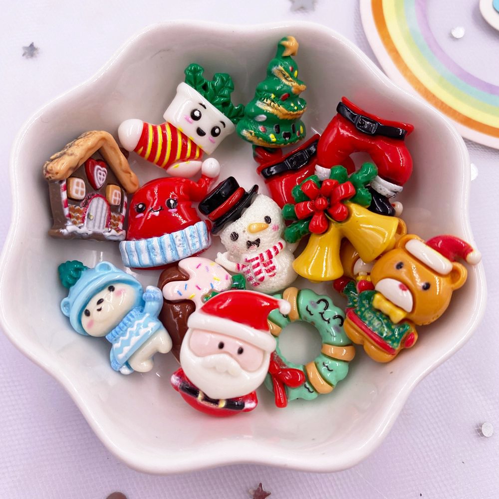 Elk Bugle Call - 12PCS Harz Kawaii Bunte Mini Santa