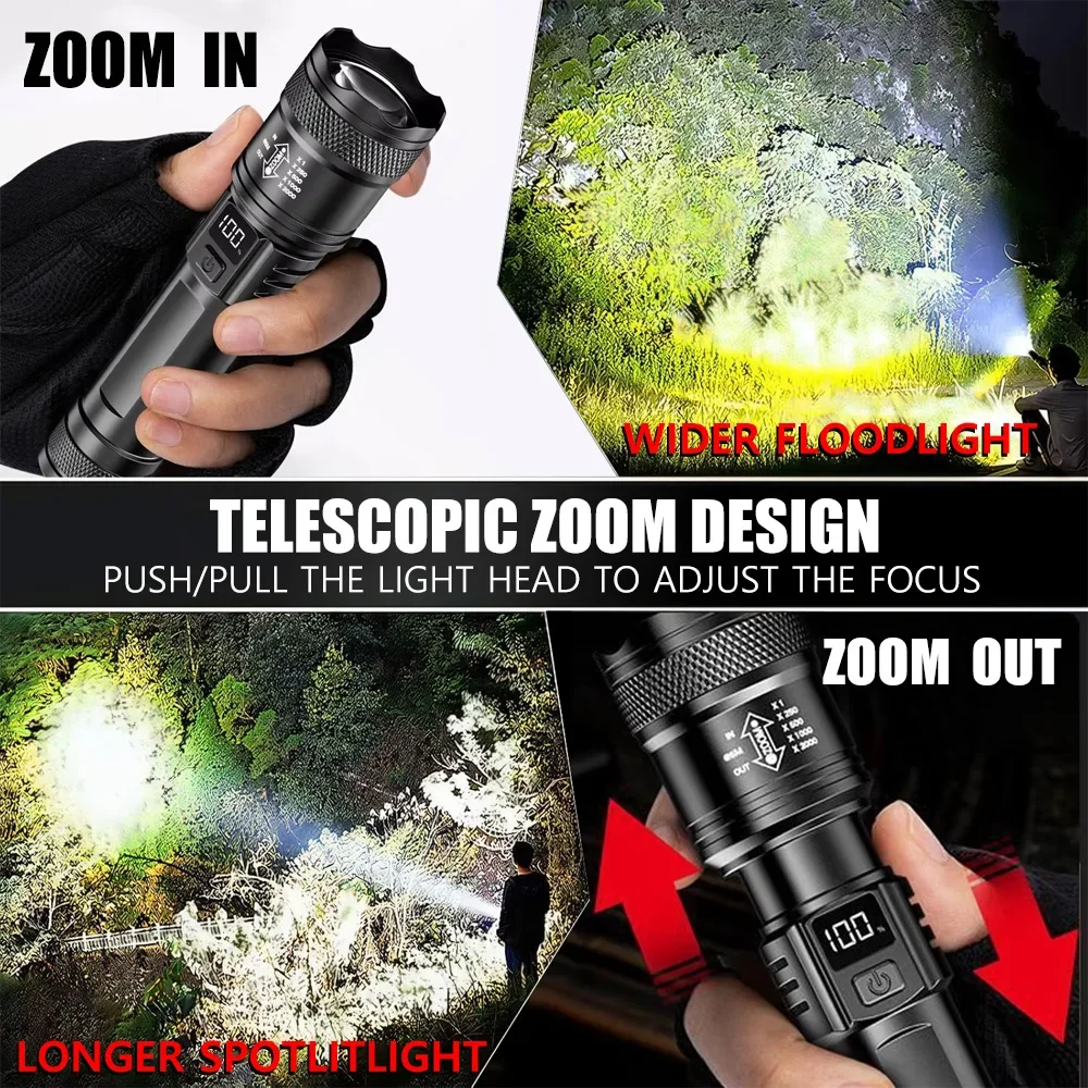 100000LM Superhelle Taschenlam – Tactical Flashlight Rechargeable Bewertung und Preis